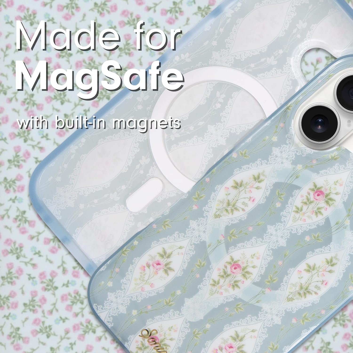 image:imageSonix Case for iPhone 16 Pro Max  Compatible with MagSafe  10ft Drop Tested  Gloss Pink RoseCottagecore