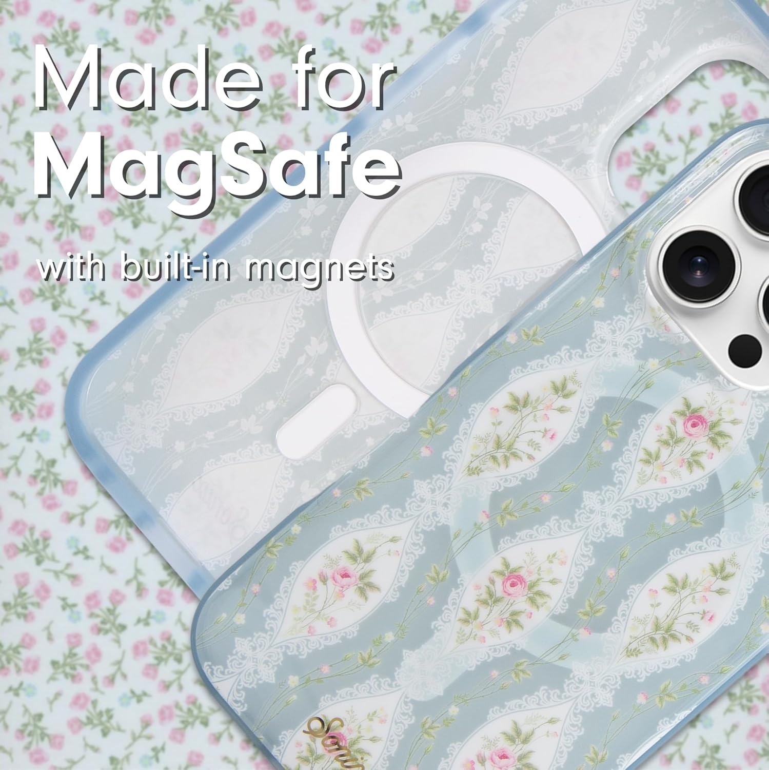 image:imageSonix Case for iPhone 16 Pro Max  Compatible with MagSafe  10ft Drop Tested  Gloss Pink RoseCottagecore