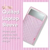 image:imageSonix  Quilted Laptop Sleeve  1314 Inch Quilted Soft Comfy Laptop Carrying Case Computer Sleeve  Wild Strawberries 13  14Seersucker Pink