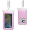 image:imageSonix Waterproof Phone Pouch  Floating Phone Case Dry Bag wCrossbody Lanyard  Beach Cruise Travel Essentials  Compatible wAll Devices Touchscreen Friendly  MochaJelly Pink