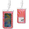 image:imageSonix Waterproof Phone Pouch  Floating Phone Case Dry Bag wCrossbody Lanyard  Beach Cruise Travel Essentials  Compatible wAll Devices Touchscreen Friendly  MochaCheckmate PinkOrange