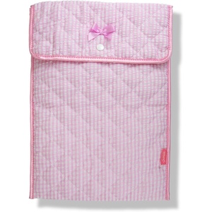 image:imageSonix  Quilted Laptop Sleeve  1314 Inch Quilted Soft Comfy Laptop Carrying Case Computer Sleeve  Wild Strawberries 13  14Seersucker Pink