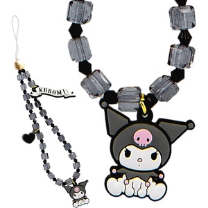 image:imageSonix x Sanrio Beaded Phone Charm  Beaded Wristlet Universal Phone Strap and Detachable Cell Phone Lanyard with Silicone Charms  Hello KittyKuromi