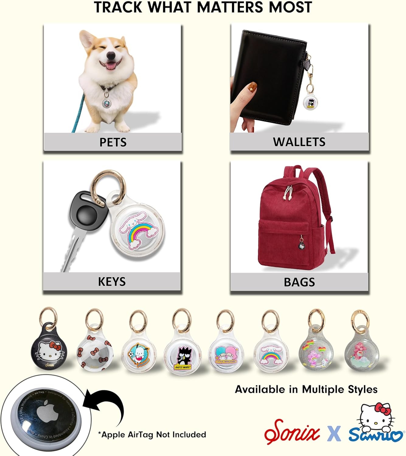image:imageSonix Cases for Apple AirTags with Keychain Terrazzo Confetti 2PackCB  HK  Friends