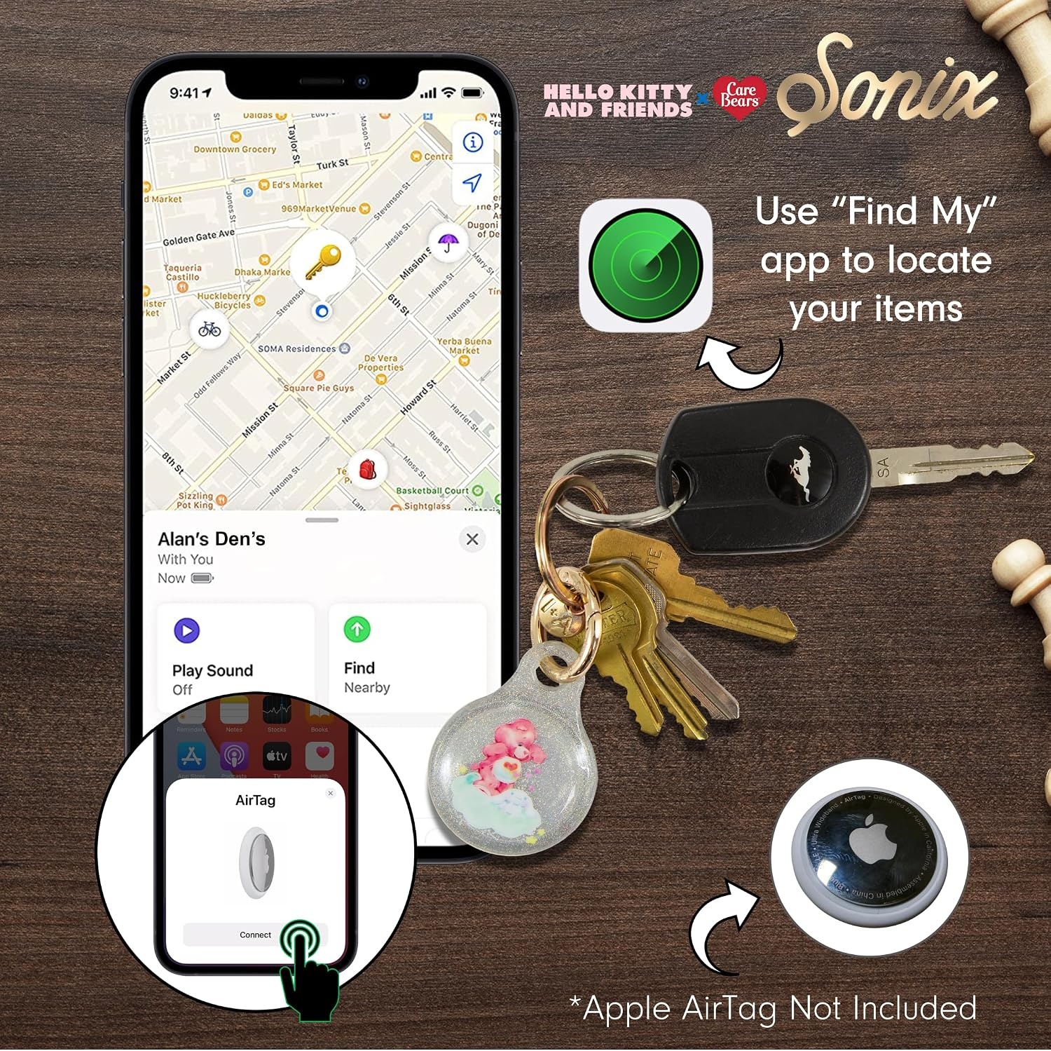 image:imageSonix Cases for Apple AirTags with Keychain Terrazzo Confetti 2PackCB  HK  Friends