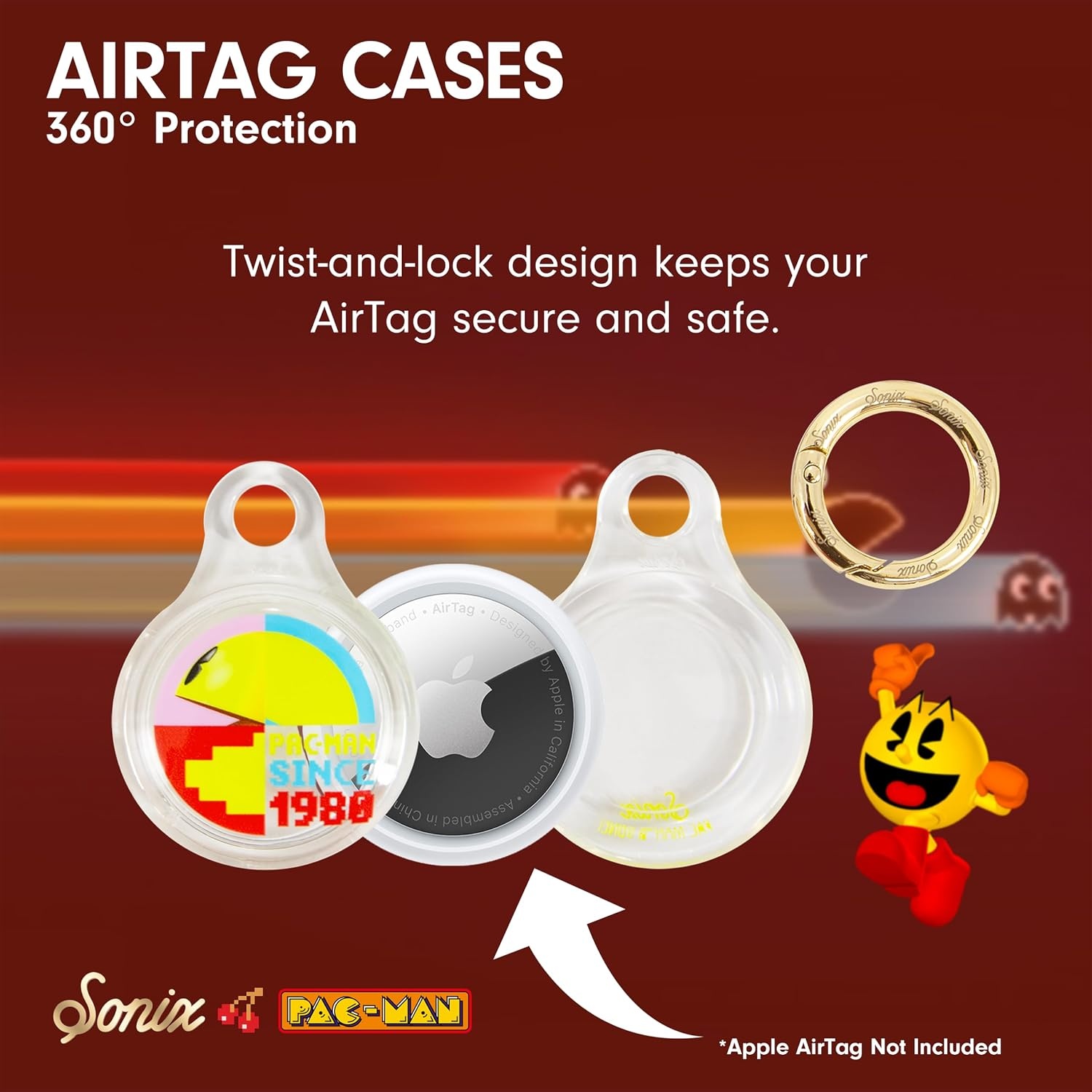 image:imageSonix Cases for Apple AirTags with Keychain Terrazzo Confetti 2PackPacman 45th Anniversary