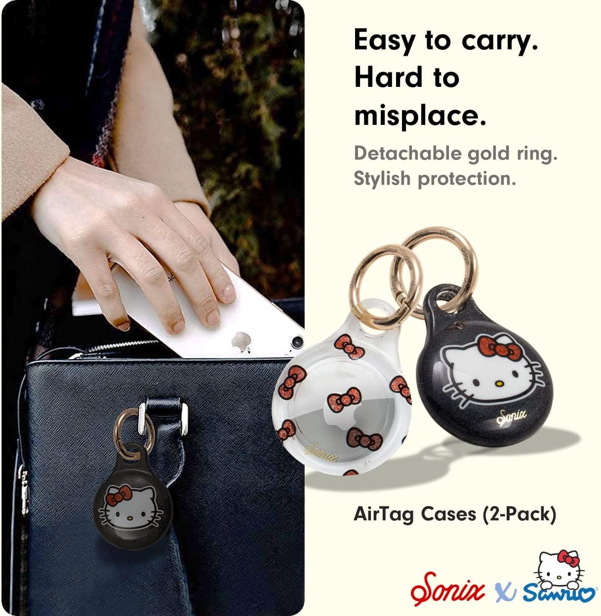 image:imageSonix Cases for Apple AirTags with Keychain Terrazzo Confetti 2PackSanrio  Classic Hello Kitty