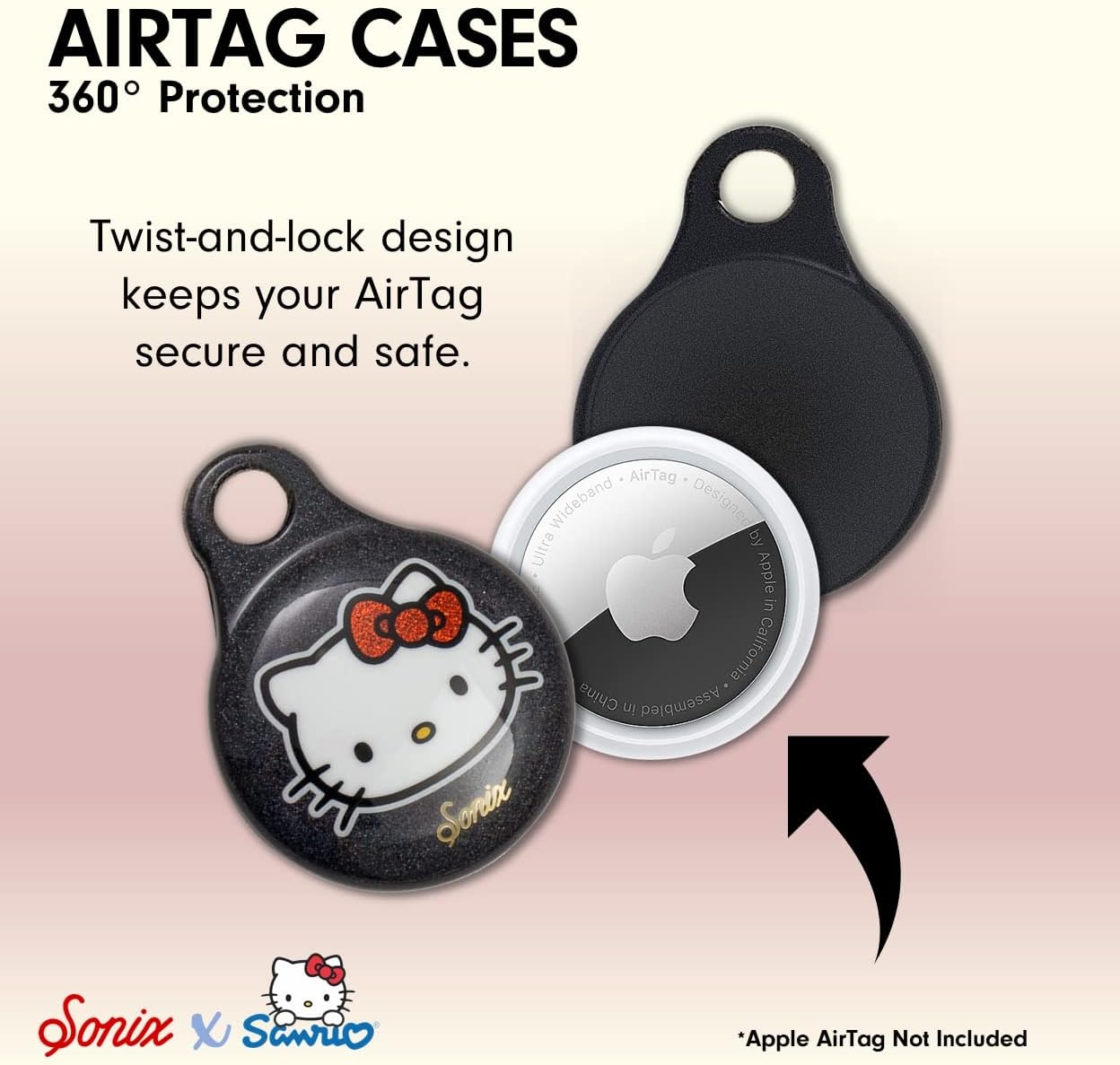 image:imageSonix Cases for Apple AirTags with Keychain Terrazzo Confetti 2PackSanrio  Classic Hello Kitty