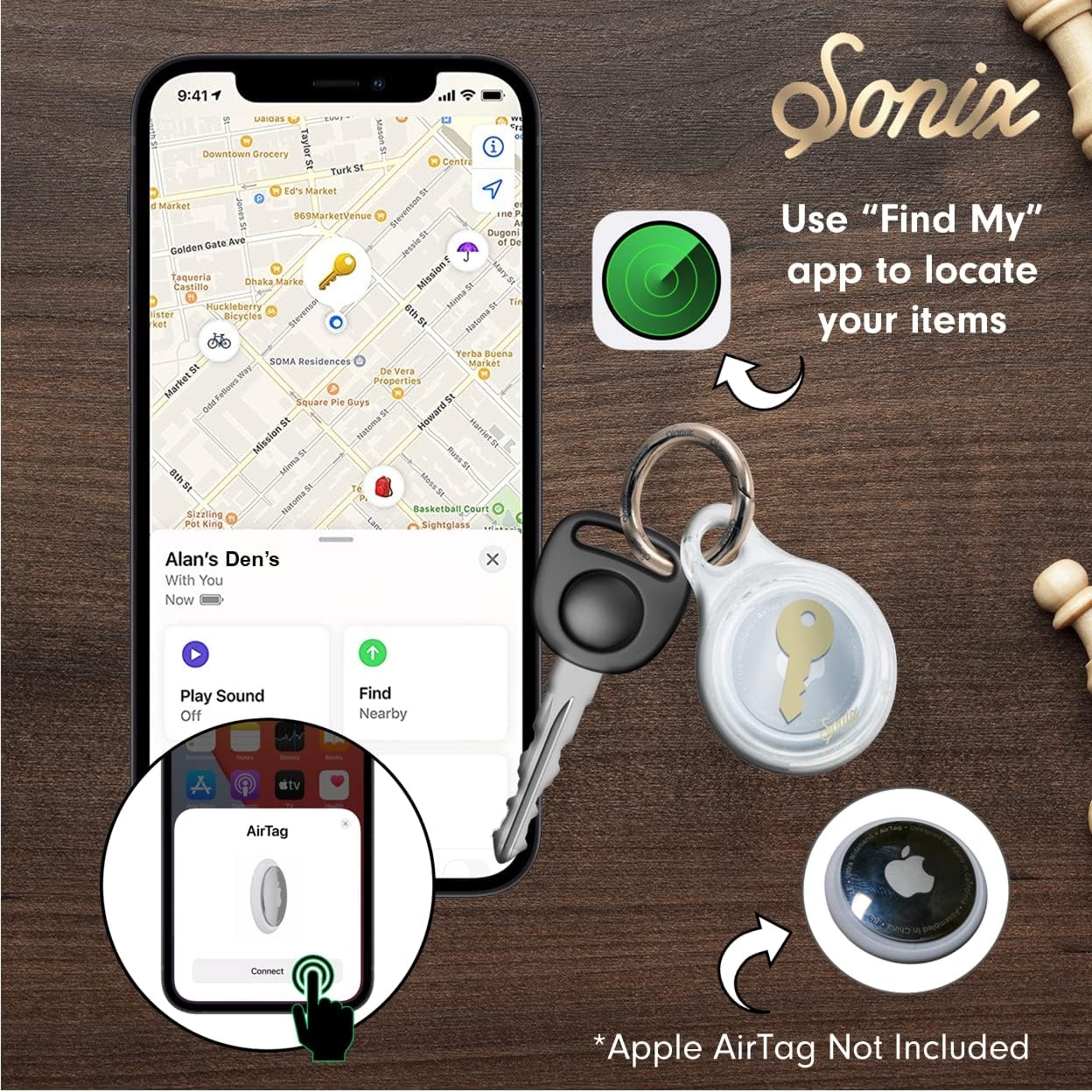 image:imageSonix Cases for Apple AirTags with Keychain Terrazzo Confetti 2PackSanrio  Classic Hello Kitty