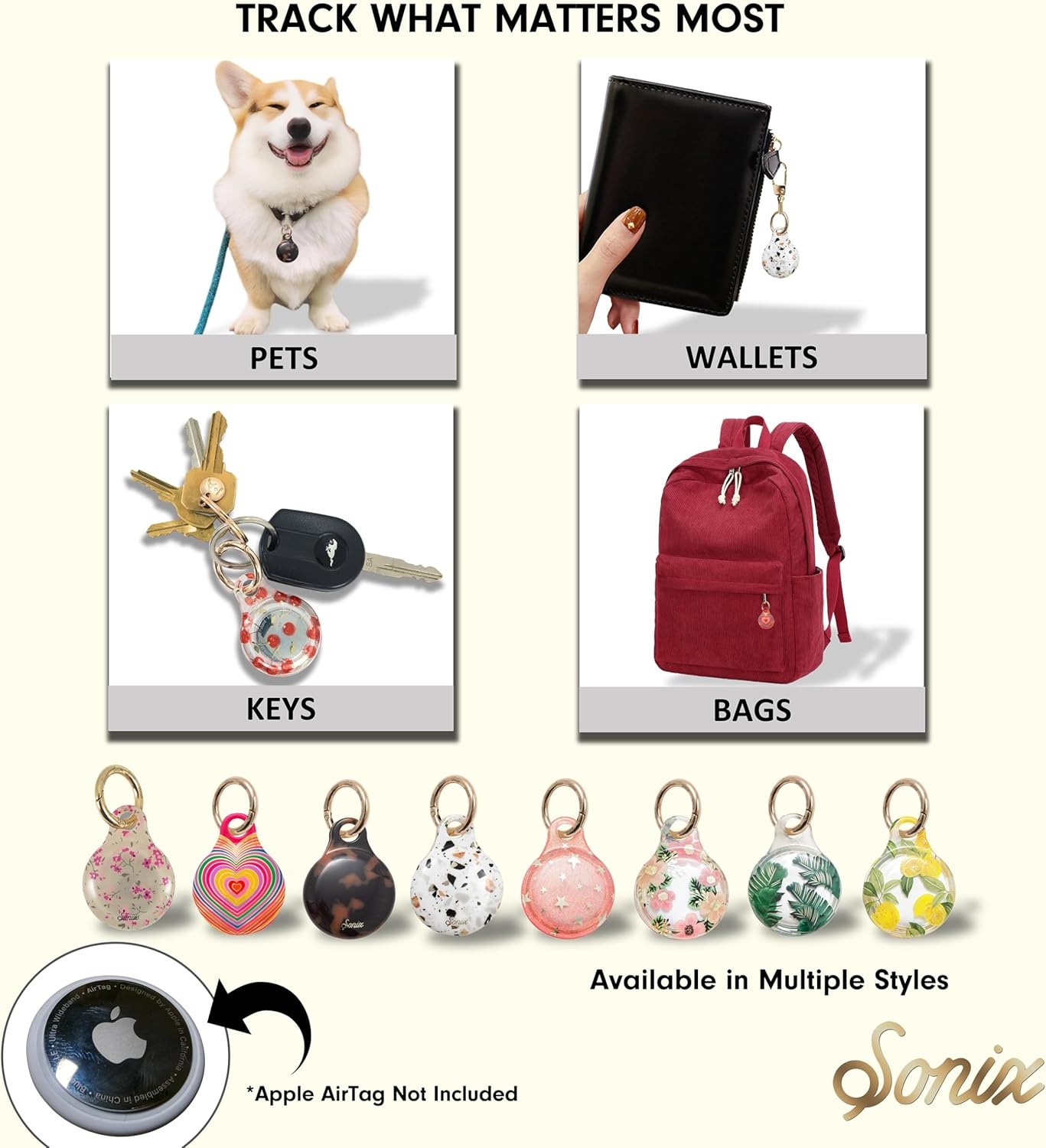 image:imageSonix Cases for Apple AirTags with Keychain Terrazzo Confetti 2PackTerrazzo Confetti