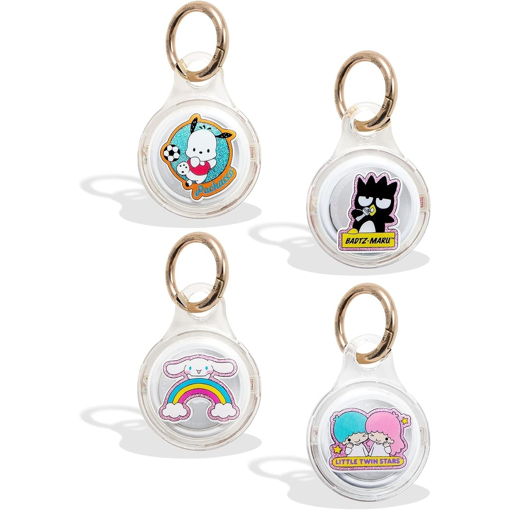 image:imageSonix x Sanrio Cases for Apple AirTags with Keychain  Hello Kitty amp Friends Sticker Party Cinnamoroll Pochacco BadtzMaru and Little Twin Stars 4PackSanrio  Sticker Party