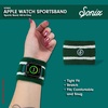 image:imageSonix  Sport Watch Band for Apple Watch  Sweatband Style Watch Band for Sports Workouts ActivitiesGreenWhite Stripe