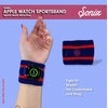 image:imageSonix  Sport Watch Band for Apple Watch  Sweatband Style Watch Band for Sports Workouts ActivitiesRedBlue Stripe