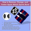 image:imageSonix  Sport Watch Band for Apple Watch  Sweatband Style Watch Band for Sports Workouts ActivitiesRedBlue Stripe
