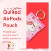 image:imageSonix Quilted Earbud Pouch  Premium Cotton Bag Charm for AirPods Keychain Storage Case Cover with Carabiner Ring  Red MonchhichiCogimyun