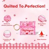 image:imageSonix Quilted Earbud Pouch  Premium Cotton Bag Charm for AirPods Keychain Storage Case Cover with Carabiner Ring  Red MonchhichiCogimyun