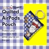 image:imageSonix Quilted Earbud Pouch  Premium Cotton Bag Charm for AirPods Keychain Storage Case Cover with Carabiner Ring  Red MonchhichiGingham Pochacco