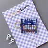 image:imageSonix Quilted Earbud Pouch  Premium Cotton Bag Charm for AirPods Keychain Storage Case Cover with Carabiner Ring  Red MonchhichiGingham Pochacco