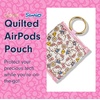 image:imageSonix Quilted Earbud Pouch  Premium Cotton Bag Charm for AirPods Keychain Storage Case Cover with Carabiner Ring  Red MonchhichiHello Kitty Pink Bows