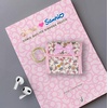 image:imageSonix Quilted Earbud Pouch  Premium Cotton Bag Charm for AirPods Keychain Storage Case Cover with Carabiner Ring  Red MonchhichiHello Kitty Pink Bows