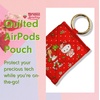 image:imageSonix Quilted Earbud Pouch  Premium Cotton Bag Charm for AirPods Keychain Storage Case Cover with Carabiner Ring  Red MonchhichiHello Kitty x Strawberry Shortcake