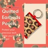 image:imageSonix Quilted Earbud Pouch  Premium Cotton Bag Charm for AirPods Keychain Storage Case Cover with Carabiner Ring  Red MonchhichiMonchhichi AOP Latte