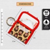 image:imageSonix Quilted Earbud Pouch  Premium Cotton Bag Charm for AirPods Keychain Storage Case Cover with Carabiner Ring  Red MonchhichiMonchhichi AOP Latte