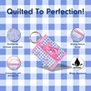 image:imageSonix Quilted Earbud Pouch  Premium Cotton Bag Charm for AirPods Keychain Storage Case Cover with Carabiner Ring  Red MonchhichiMonchhichi Blue Gingham