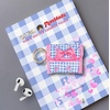 image:imageSonix Quilted Earbud Pouch  Premium Cotton Bag Charm for AirPods Keychain Storage Case Cover with Carabiner Ring  Red MonchhichiMonchhichi Blue Gingham