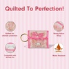 image:imageSonix Quilted Earbud Pouch  Premium Cotton Bag Charm for AirPods Keychain Storage Case Cover with Carabiner Ring  Red MonchhichiMy Sweet Piano