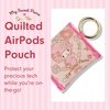 image:imageSonix Quilted Earbud Pouch  Premium Cotton Bag Charm for AirPods Keychain Storage Case Cover with Carabiner Ring  Red MonchhichiMy Sweet Piano