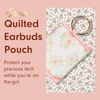 image:imageSonix Quilted Earbud Pouch  Premium Cotton Bag Charm for AirPods Keychain Storage Case Cover with Carabiner Ring  Red MonchhichiPatchwork Cottage
