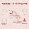image:imageSonix Quilted Earbud Pouch  Premium Cotton Bag Charm for AirPods Keychain Storage Case Cover with Carabiner Ring  Red MonchhichiPatchwork Cottage