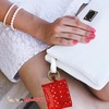 image:imageSonix Quilted Earbud Pouch  Premium Cotton Bag Charm for AirPods Keychain Storage Case Cover with Carabiner Ring  Red MonchhichiRed Monchhichi
