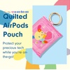 image:imageSonix Quilted Earbud Pouch  Premium Cotton Bag Charm for AirPods Keychain Storage Case Cover with Carabiner Ring  Red MonchhichiUsahana