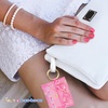 image:imageSonix Quilted Earbud Pouch  Premium Cotton Bag Charm for AirPods Keychain Storage Case Cover with Carabiner Ring  Red MonchhichiUsahana