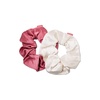 image:imageSonix Scrunchies Silk TwoTone Hair Tie Set  Dusty Mauve and Cream