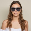image:imageSonix Square Oversized Fashion Sunglasses for Women Avalon Milk Tort Frame Black UV Protection Lens