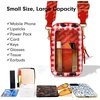 image:imageSonix x Monchhichi Phone Pouch  Universal Smartphone Travel Purse and Wallet Crossbody and Shoulder Bag  Monchhichi Plaid