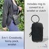 image:imageSonix x Sanrio Universal Phone Pouch  Crossbody Bag for Cell Phone 3in1 Phone Purse Wallet  Hello Kitty Black Bows  Vegan Patent Leather  Shiny Glossy FinishHello Kitty Bows  Pebbled  Matte Black