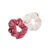 image:imageSonix Scrunchies Silk TwoTone Hair Tie Set  Dusty Mauve and Cream