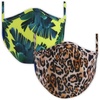 image:imagex Sonix 2Pack AIR GUARD Premium Structured Reusable Fitted Fabric Face Mask for Women Leopard  Palm Leaves Wild Thing