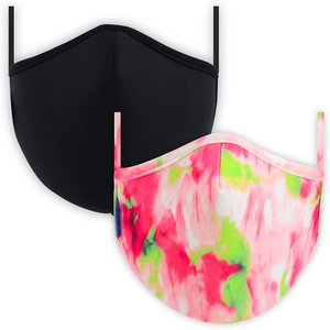 image:imageAIR GUARD Premium 2Pack Structured Reusable Fitted Fabric Face Mask Pink TieDye  Black Groovin