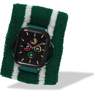 image:imageSonix  Sport Watch Band for Apple Watch  Sweatband Style Watch Band for Sports Workouts ActivitiesGreenWhite Stripe