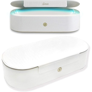 image:imageSonix Beyond UVO3 Sanitizer Box and Universal Charger UV and Ozone Disinfector for Phone Mask Makeup Brush Nail Tool White CrocWhite Croc