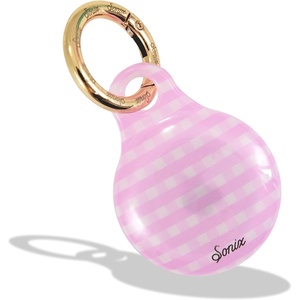 image:imageSonix Cases for Apple AirTags with Gold Carabiner  AirTag Hard Cover Protective Case  AirTag Holder Keychain  Rainbow HeartGingham Pink