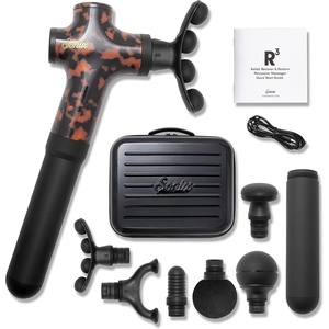 image:imageSonix Electric Massage Gun Mini R3 Deep Tissue Handheld Extension Handle Portable Compact Massager Muscle Athletes Percussion Back Pain Relief BONDIR R3 Small Brown Tort Leopard