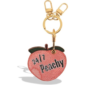 image:imageSonix Keychain Case Compatible with Apple AirTag  Protective AirTag Cover Keychain Charm  100 Sour Embroidered Lemon Charm  LemonPeach