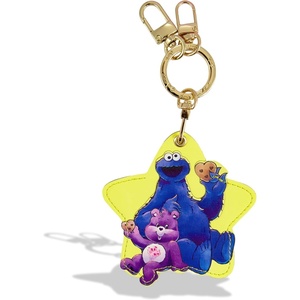 image:imageSonix Keychain Case Compatible with Apple AirTag  Protective AirTag Cover Keychain Charm  100 Sour Embroidered Lemon Charm  LemonPurple  Share Bear  Cookie Monster