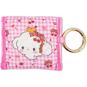 image:imageSonix Quilted Earbud Pouch  Premium Cotton Bag Charm for AirPods Keychain Storage Case Cover with Carabiner Ring  Red MonchhichiCogimyun
